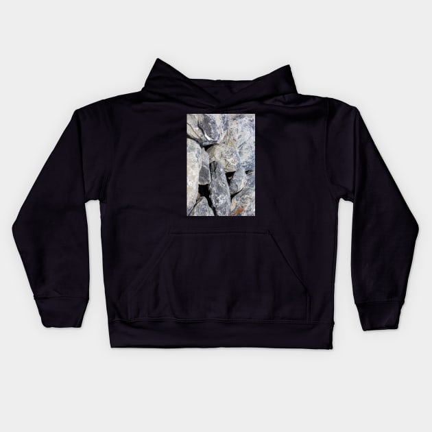 Boulders Stacked On Top Of One Another Kids Hoodie by textural